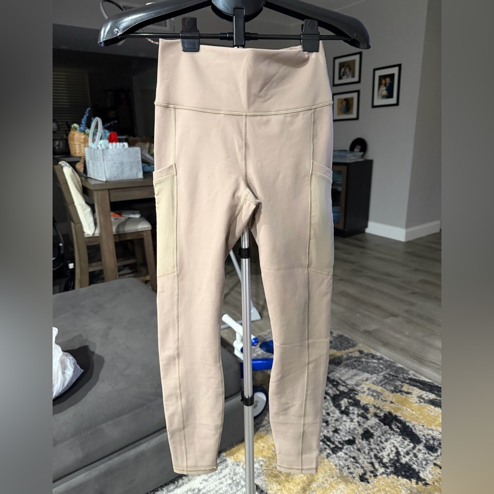 Fabletics Tan High-Waisted Leggings